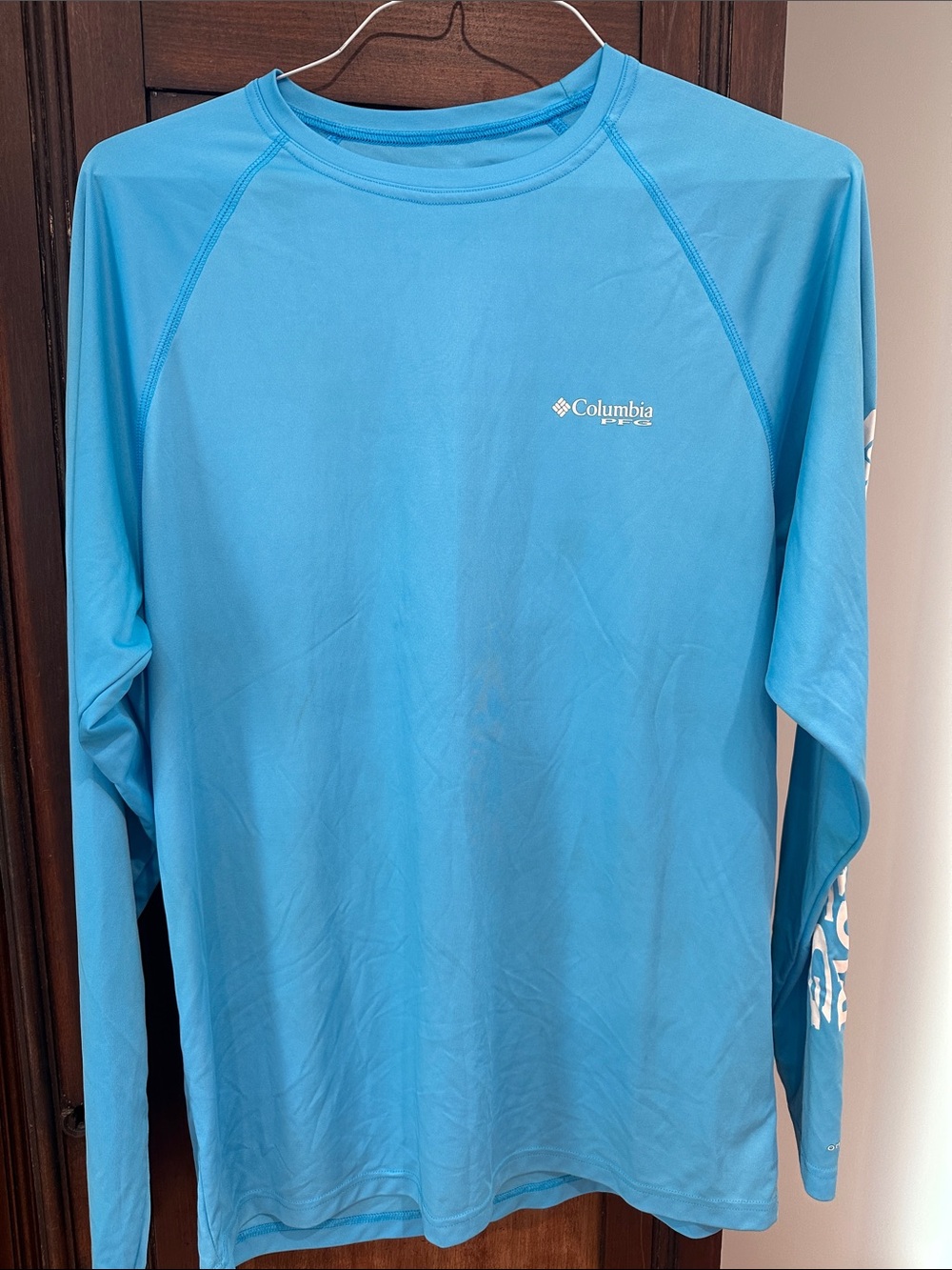 Columbia Blue Long Sleeve Performance Shirt medium